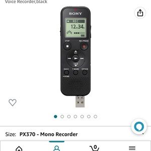 Sony ICD-PX370 Mono Digital Voice Recorder